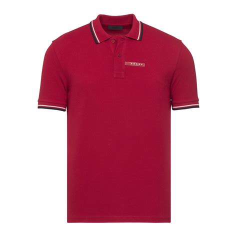 prada striped polo shirt red|prada long sleeve polo.